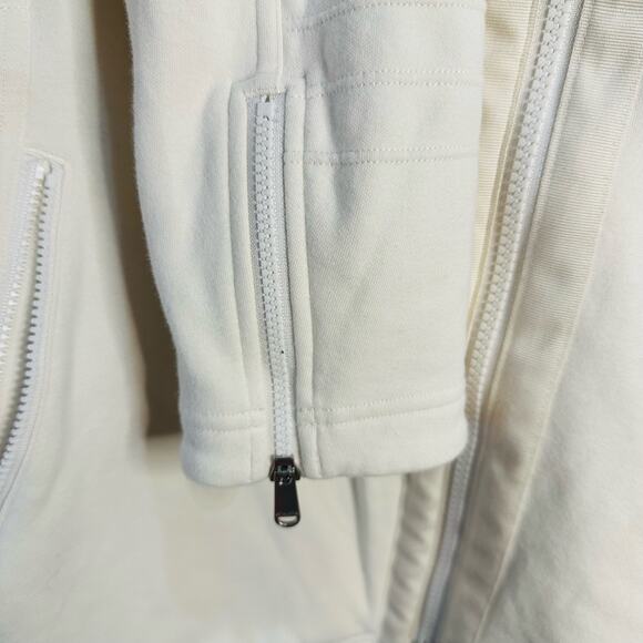 Athleta Magnolia White Moto Jacket Full Zip Fleece Lining Women's Size M - Picture 13 of 15